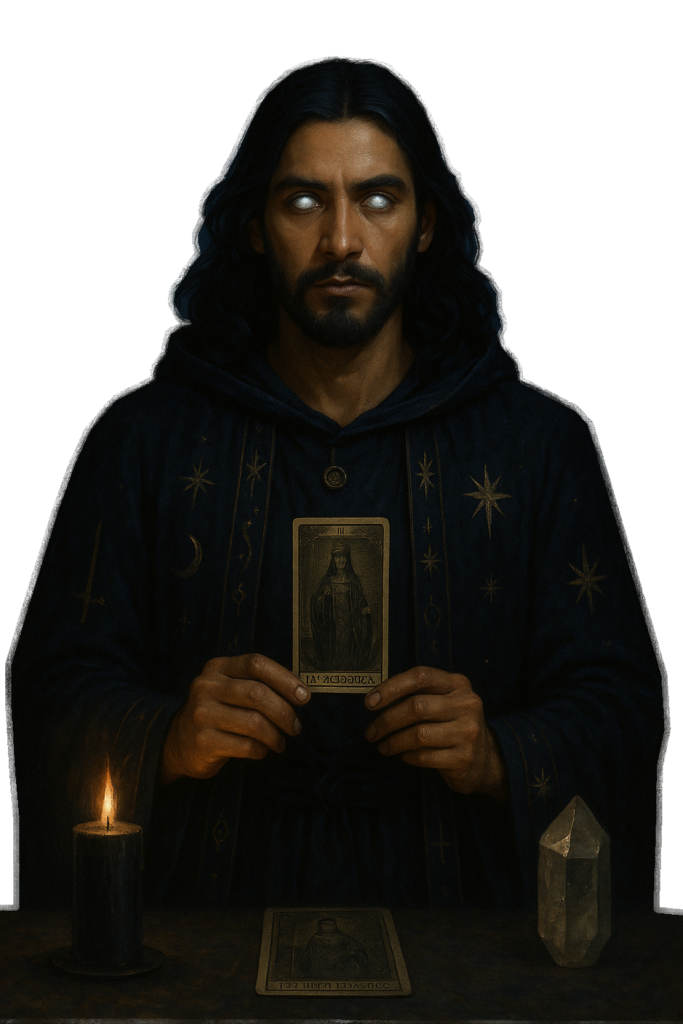 hombre realizando un ritual de amarre de amor con vela en España